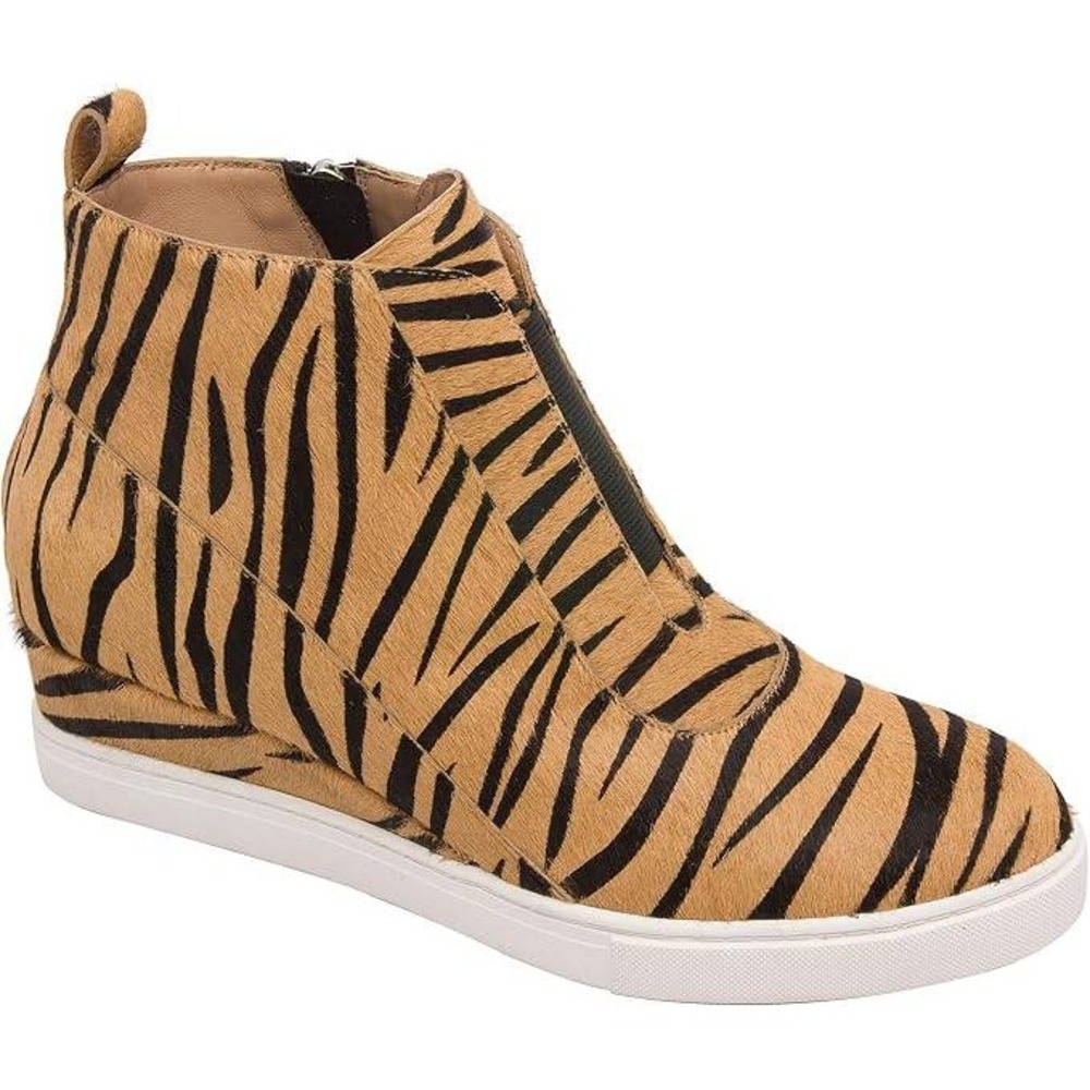 Linea Paolo Women's ANNA 3-L Calf Hair Low-Heeled Zebra Wedge Sneaker Sz 8 M NWB